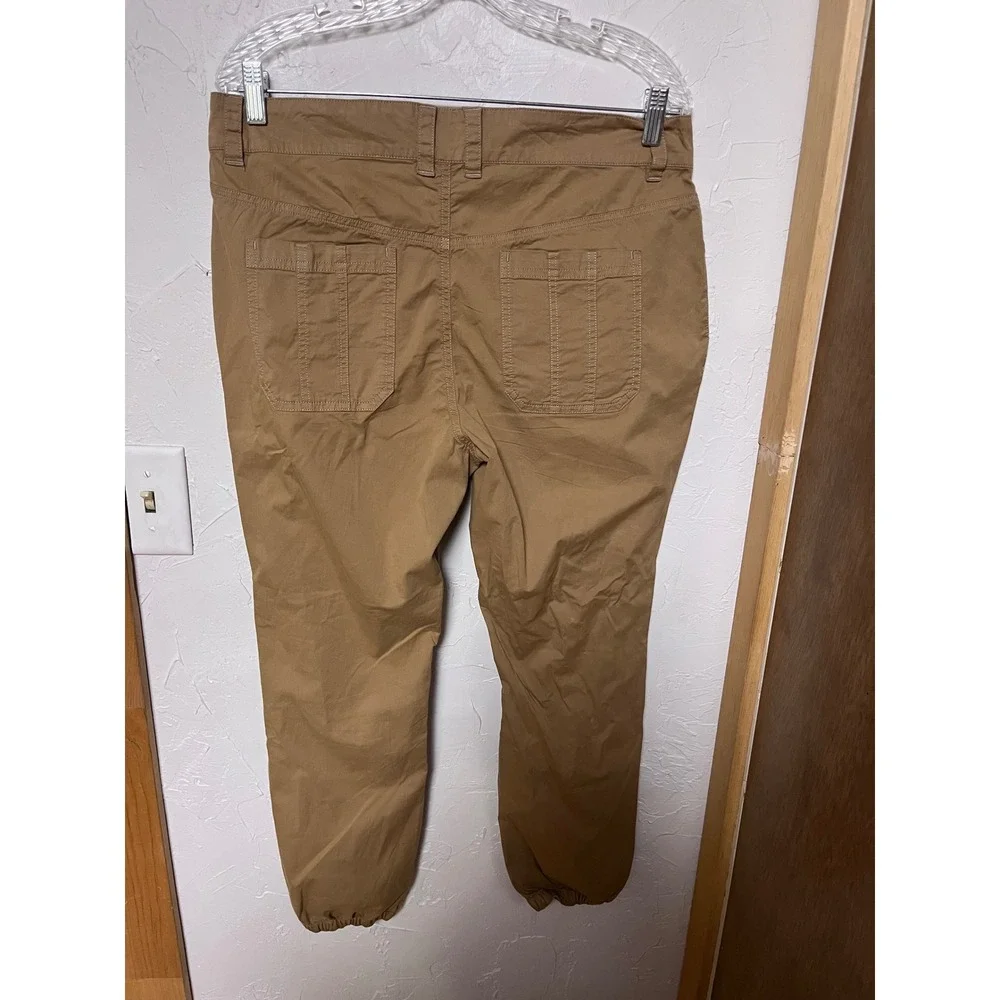 EQL by Kerrits Womens Tan‎ Khaki Floral Embroidered Jogger Utility Pants Size 10